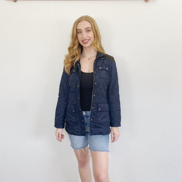 Banana Republic Navy Puffer Winter Coat Jacket Small - Picture 3 of 3